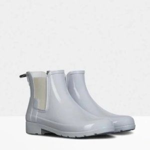 Hunter | Gray Refined Chelsea Short Wellington Boots Size 7
